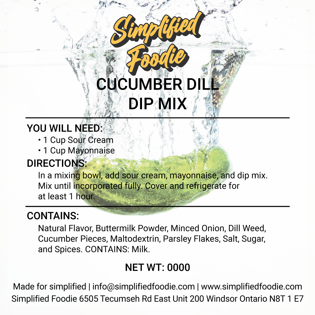 CUCUMBER DILL DIP MIX