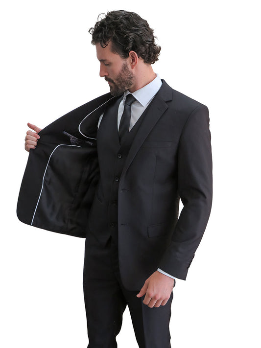 Gianni 4030 Black - Modern 3 Piece Suit