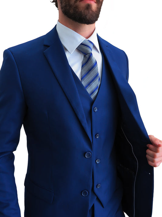 Gianni 4030 Blue - Modern 3 Piece Suit