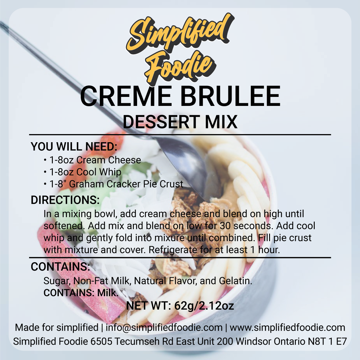 CREME BRULEE DESSERT MIX