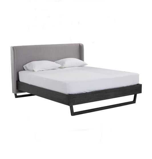 Queen Bed Frame with Upholstered Headboard - Denton Queen Bed (200cm Side Rail)