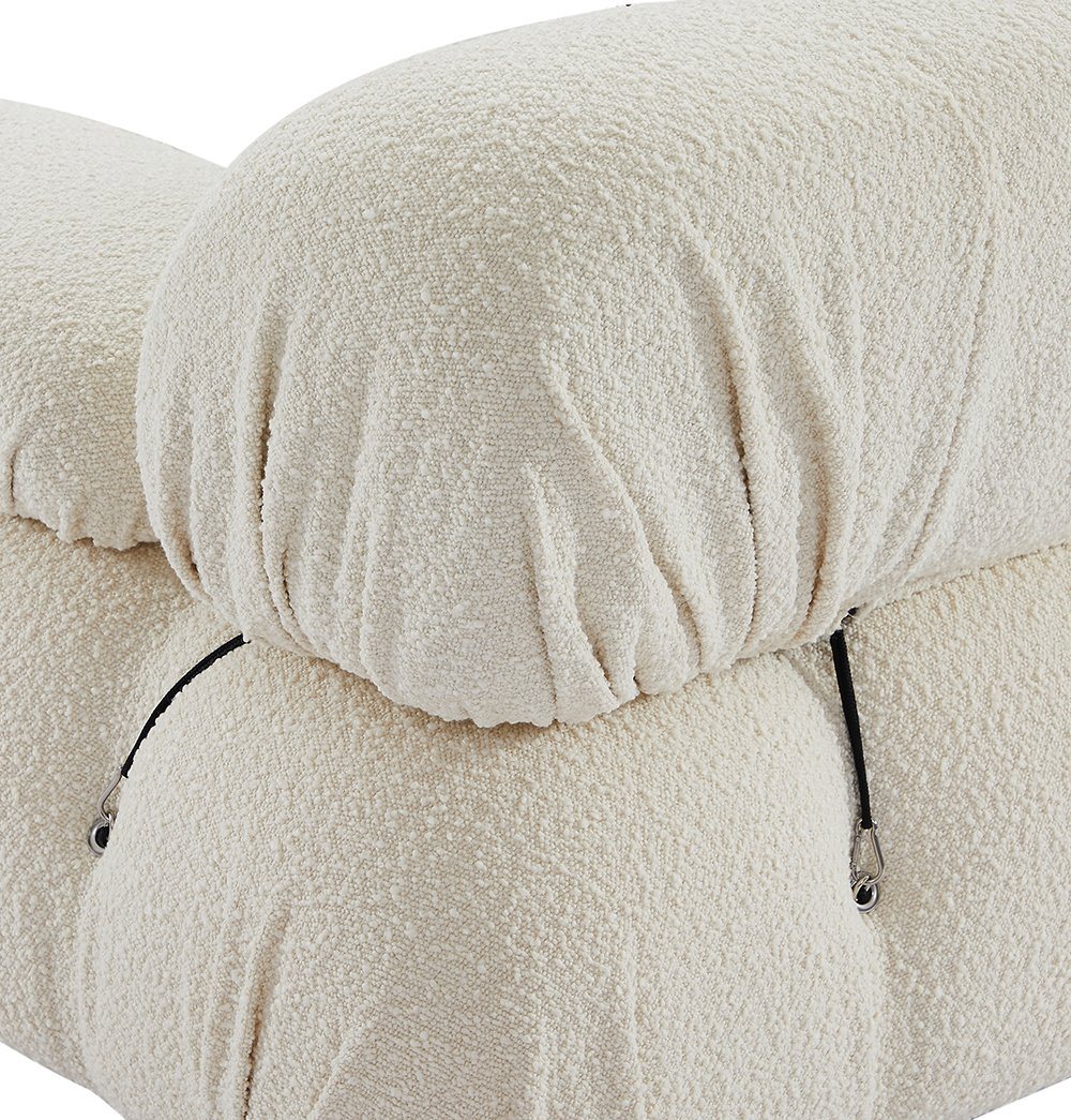 Gioia 1-Seater Chair - Left Armrest - Cream/White Boucle - GFURN