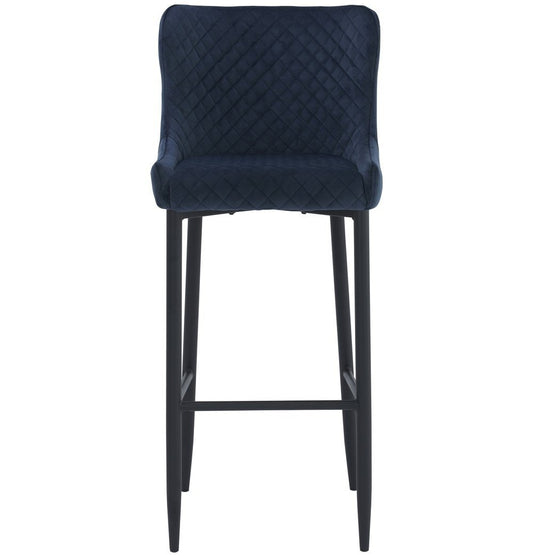 Blue Velvet Counter Stool - Saskia Counter Stool - Navy