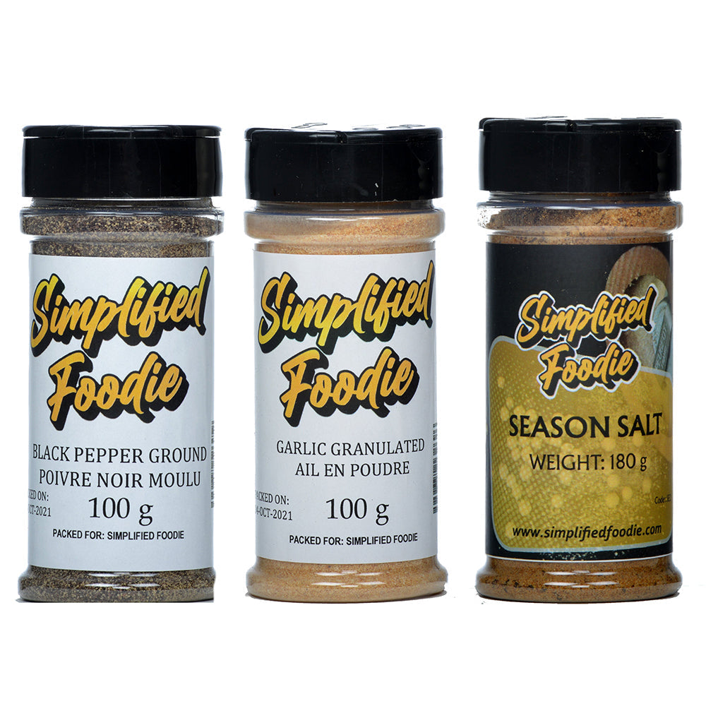 Black pepper, Garlic Granulated, Seasoning Salt 3 Spice Kit
