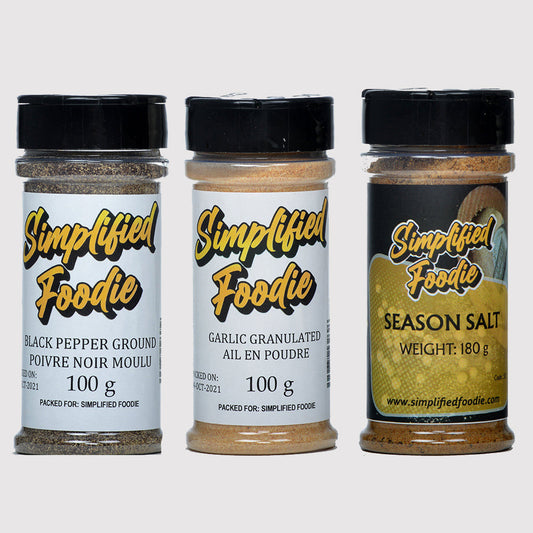 Black pepper, Garlic Granulated, Seasoning Salt 3 Spice Kit