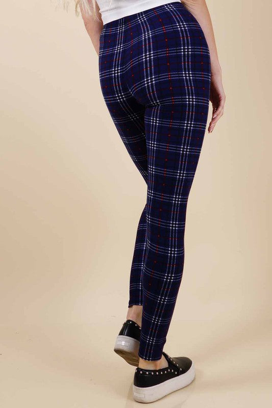 Blue Plaid Leggings