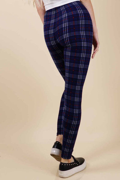Blue Plaid Leggings