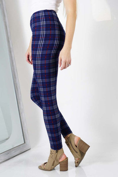 Blue Plaid Leggings