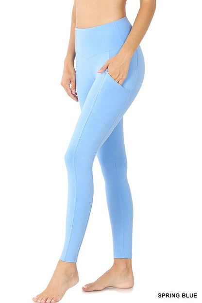 BETTER COTTON WIDE WAISTBAND POCKET LEGGINGS