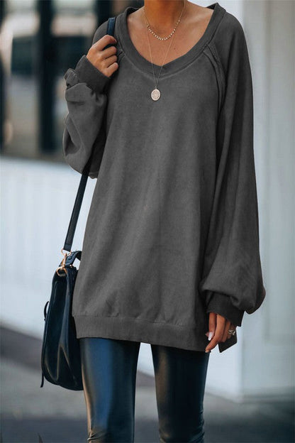 CROSS STRAPS HOLLOW OPEN BACK SWEATSHIRT