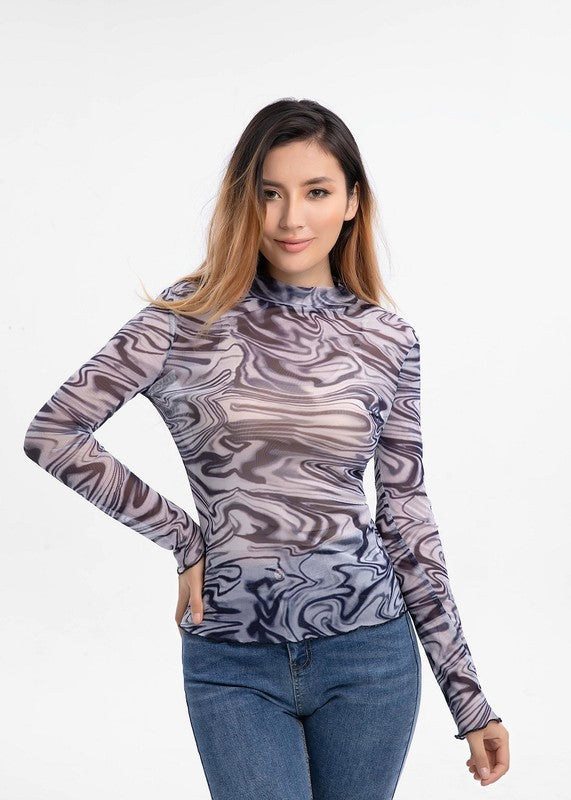 Mesh sheer top