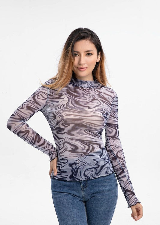 Mesh sheer top