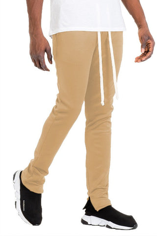 SOLID COLOR PLAIN BASIC TRACK PANTS