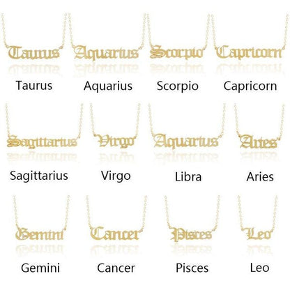 Old English Zodiac Necklace