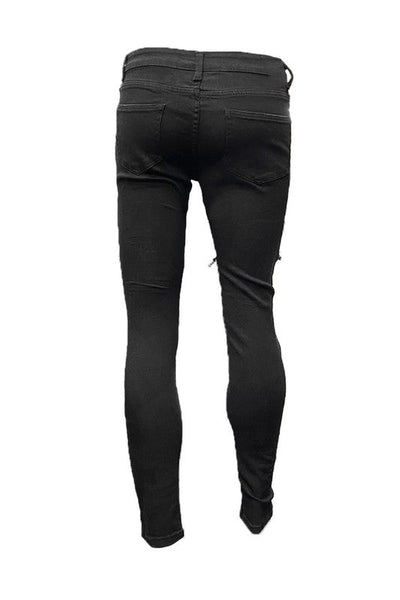 MENS SKINNY DISTRESSED DENIM JEANS PANTS