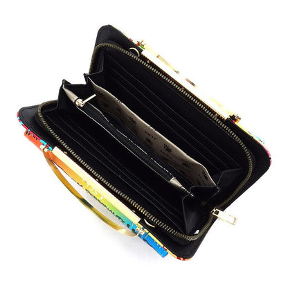Graffiti Print Round Top Handle  Clutch Wallet