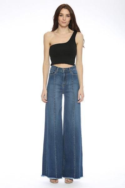 Wide Leg Flare Denim Jeans Pants
