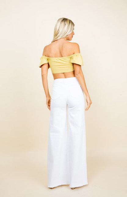Wide Leg Flare Denim Jeans Pants