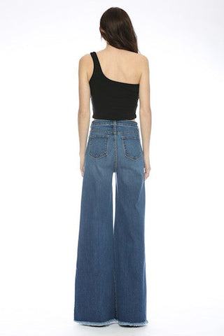 Wide Leg Flare Denim Jeans Pants