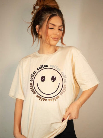 Smiley Coffee, Coffee Coffee Boutique Tee