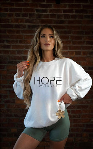 HOPE PSALM 42  5  Cozy Crewneck Sweatshirt