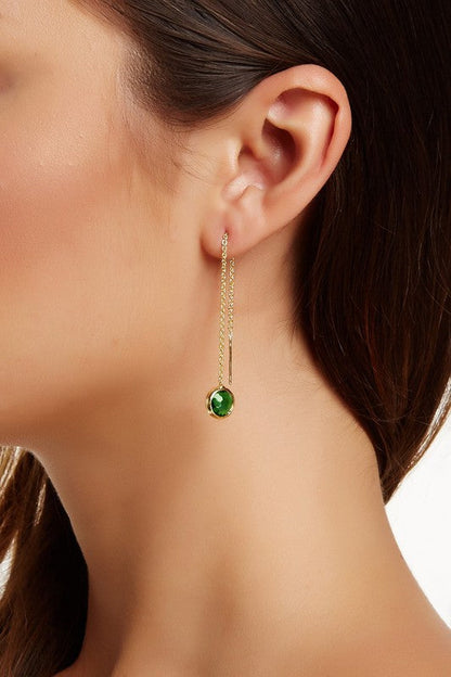 Emerald Crystal Threader Earrings - GF