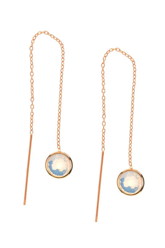 Moonstone Crystal Threader Earrings - RG