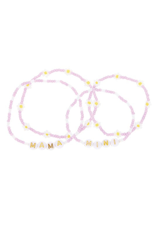 Daisy Beaded Mama Mini Matching Bracelets