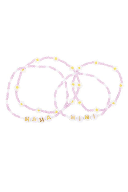 Daisy Beaded Mama Mini Matching Bracelets