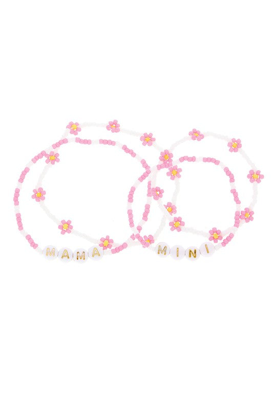 Daisy Beaded Mama Mini Matching Bracelets