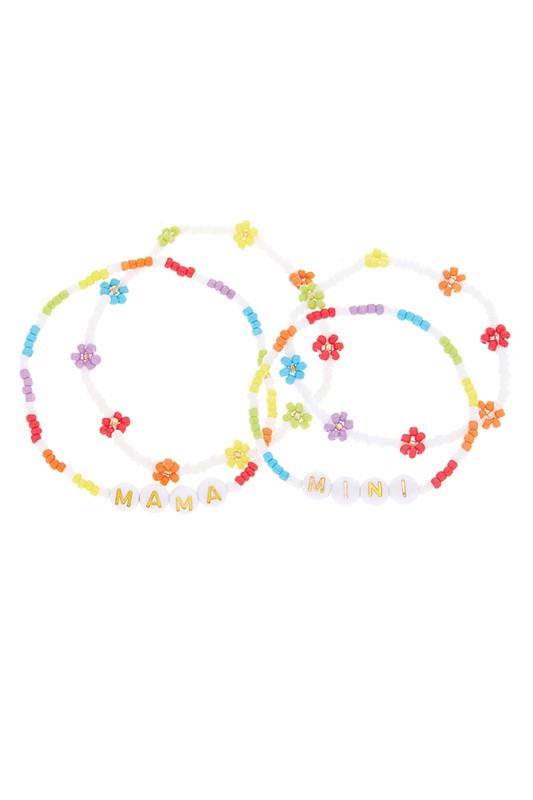 Daisy Beaded Mama Mini Matching Bracelets