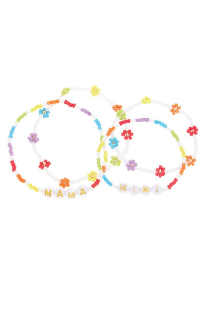 Daisy Beaded Mama Mini Matching Bracelets