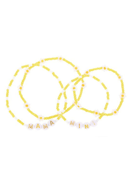 Daisy Beaded Mama Mini Matching Bracelets