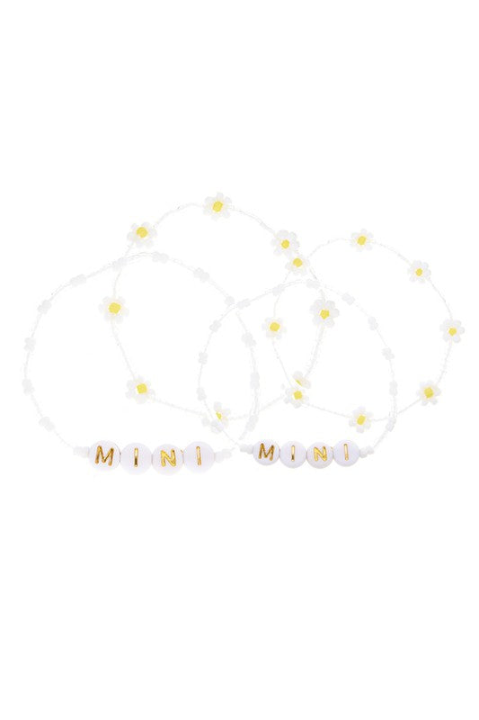Daisy Beaded Mama Mini Matching Bracelets