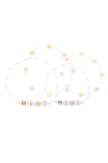 Daisy Beaded Mama Mini Matching Bracelets