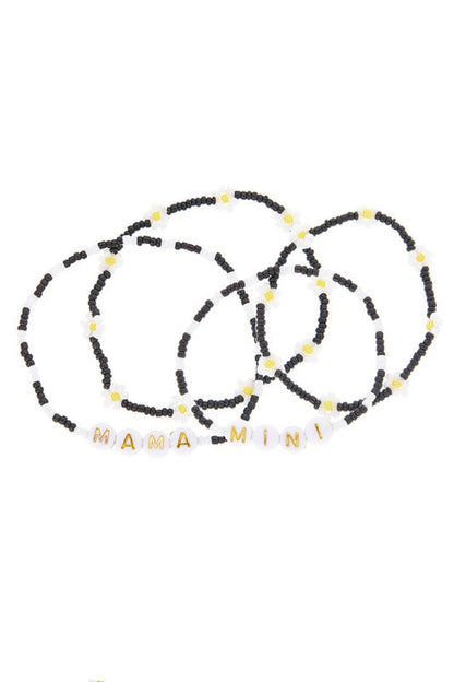 Daisy Beaded Mama Mini Matching Bracelets