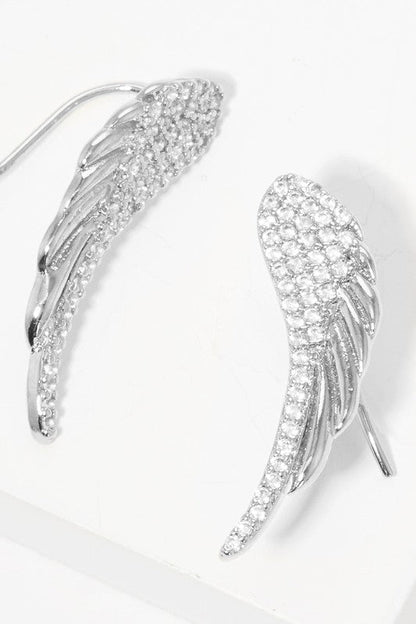 CZ Wings Gold Dipped Post Earrings
