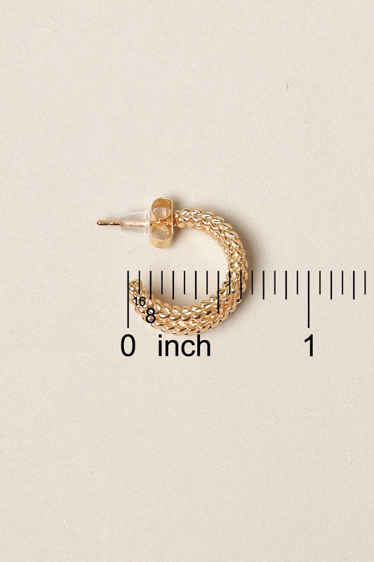 14K Gold Dipped Triple C Hoop Earrings