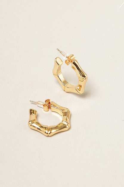 14K Gold Dipped Hexagon Hoop Earrings