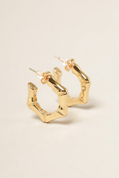 14K Gold Dipped Hexagon Hoop Earrings
