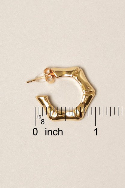 14K Gold Dipped Hexagon Hoop Earrings