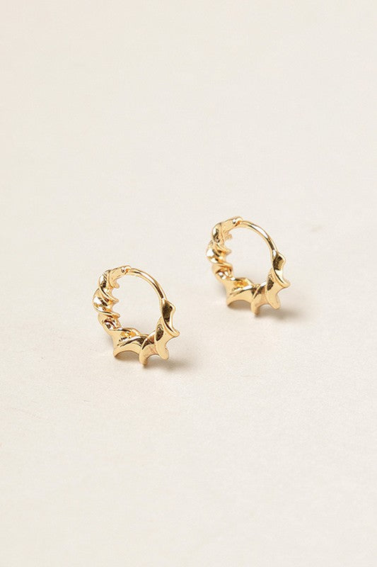 14K Gold Dipped Twirl Hoop Earrings