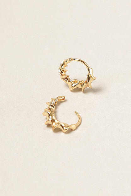 14K Gold Dipped Twirl Hoop Earrings