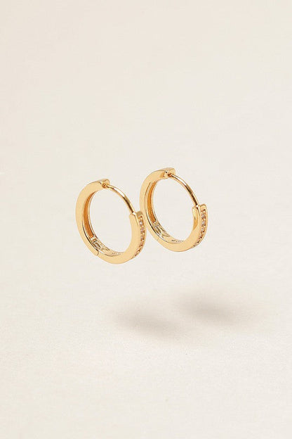 14K Gold Dipped Cubic Zirconia Hoop Earrings