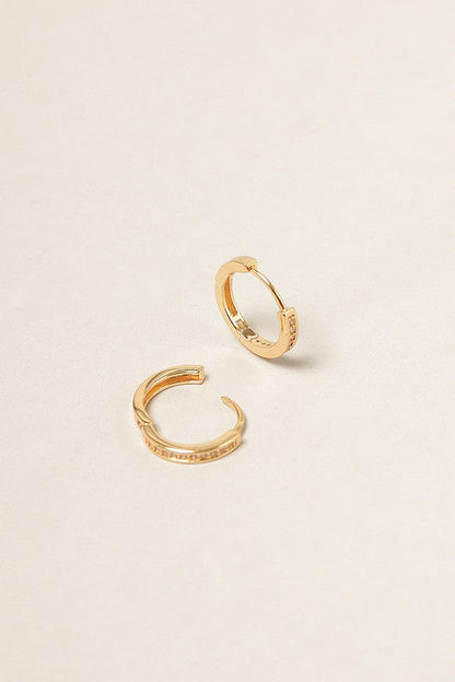 14K Gold Dipped Cubic Zirconia Hoop Earrings