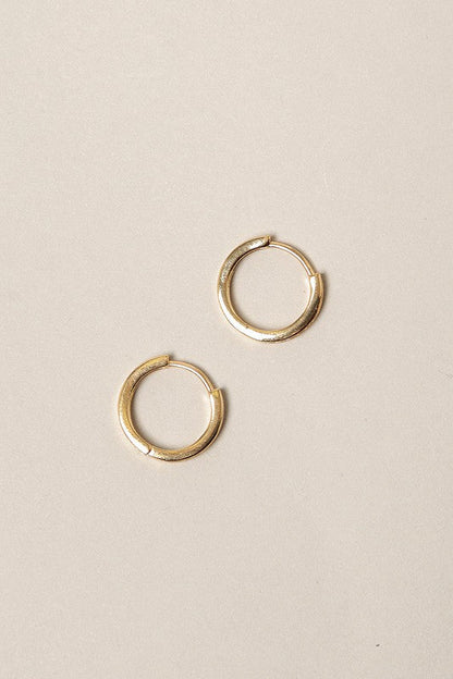 14K Gold Dipped Cubic Zirconia Hoop Earrings