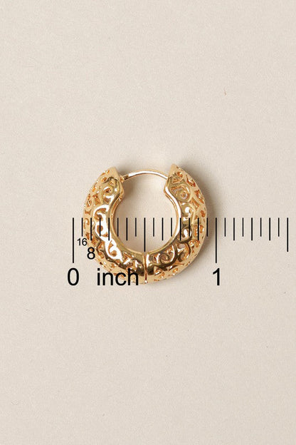 14K Gold Dipped Cut Out Hoop Earrings