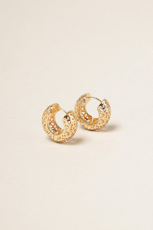 14K Gold Dipped Cut Out Hoop Earrings