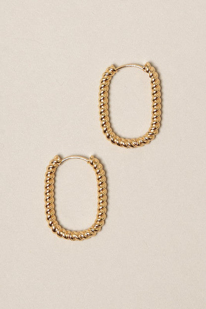 SM-14K Gold Dipped U Shaped Twist Hoop Earrings