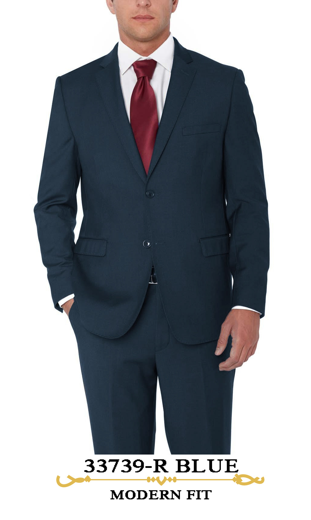 Eleganza P 33739 Blue - Modern 2 Piece Suit